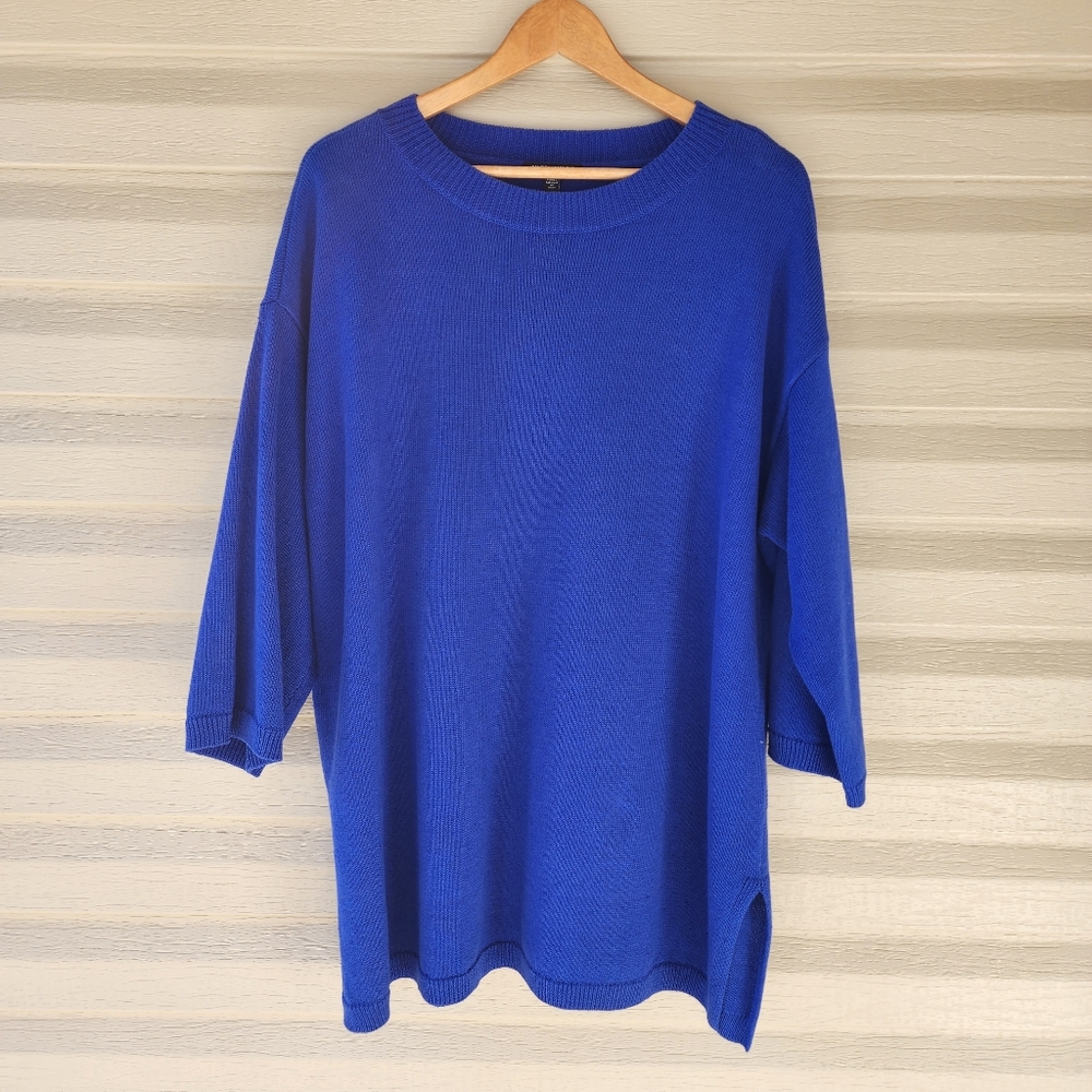Eileen Fisher blue linen blend sweater
